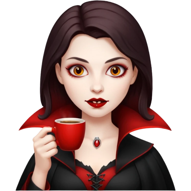 woman vampire drinking coffee emoji