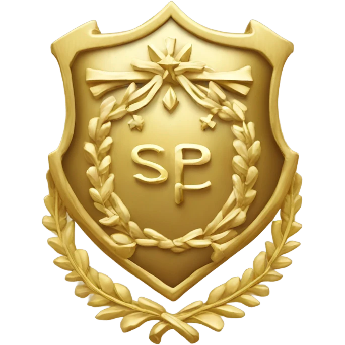 escudo dorado con el simbolo SP emoji
