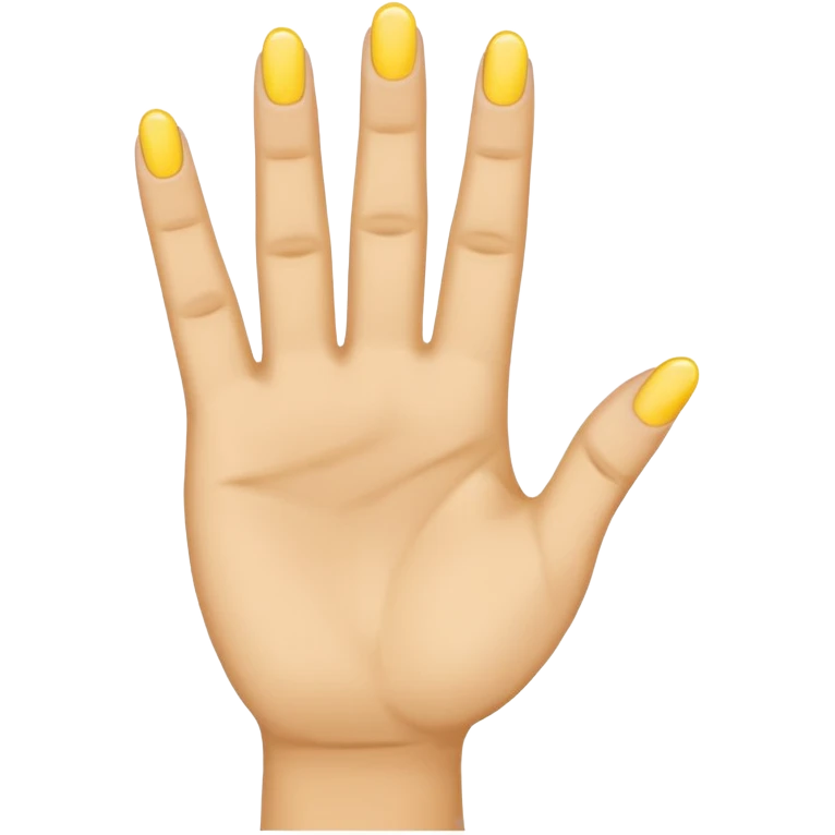 hand needs not be deformed.  NORMAL yellow hand holding up 4 fingers emoji