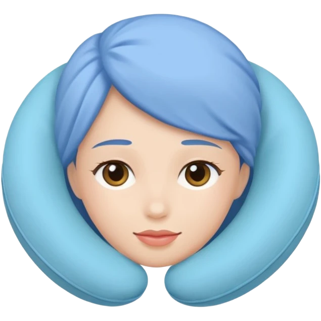 woman using travel pillow emoji