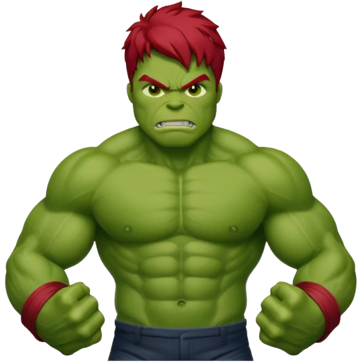 Hulk with red hair  emoji