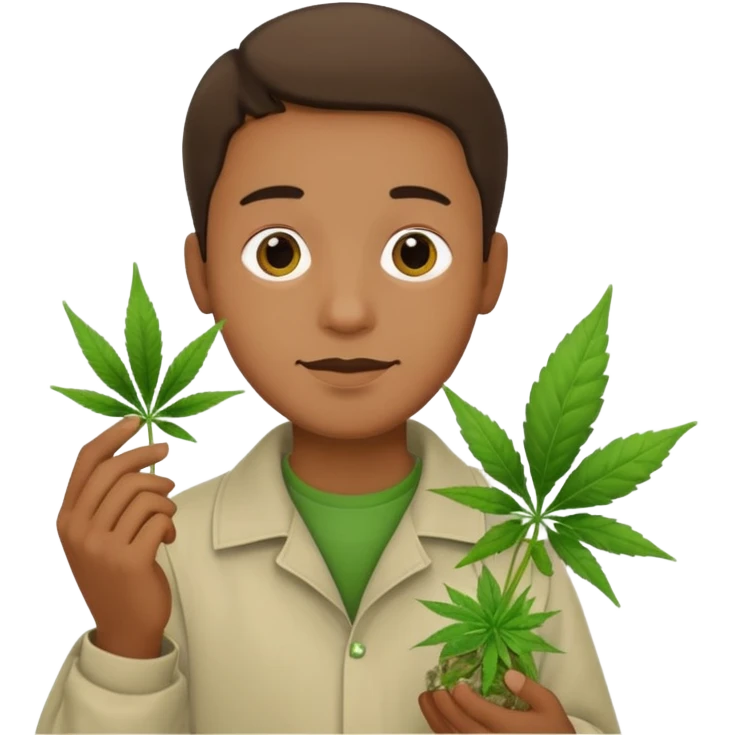 Men smock weed emoji
