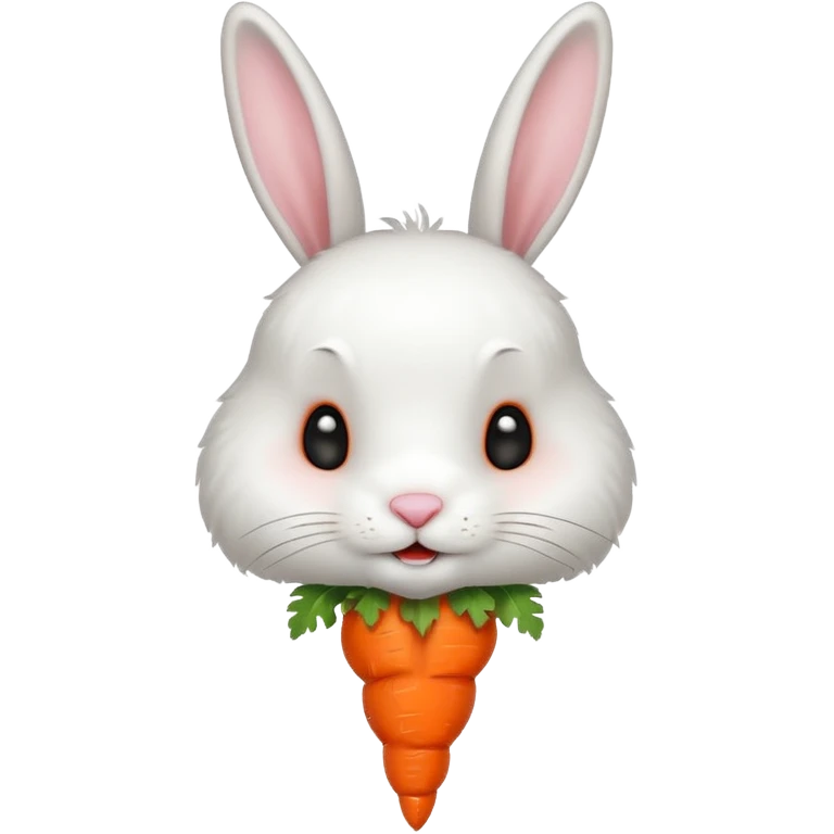 cute white bunny with a carrot emoji