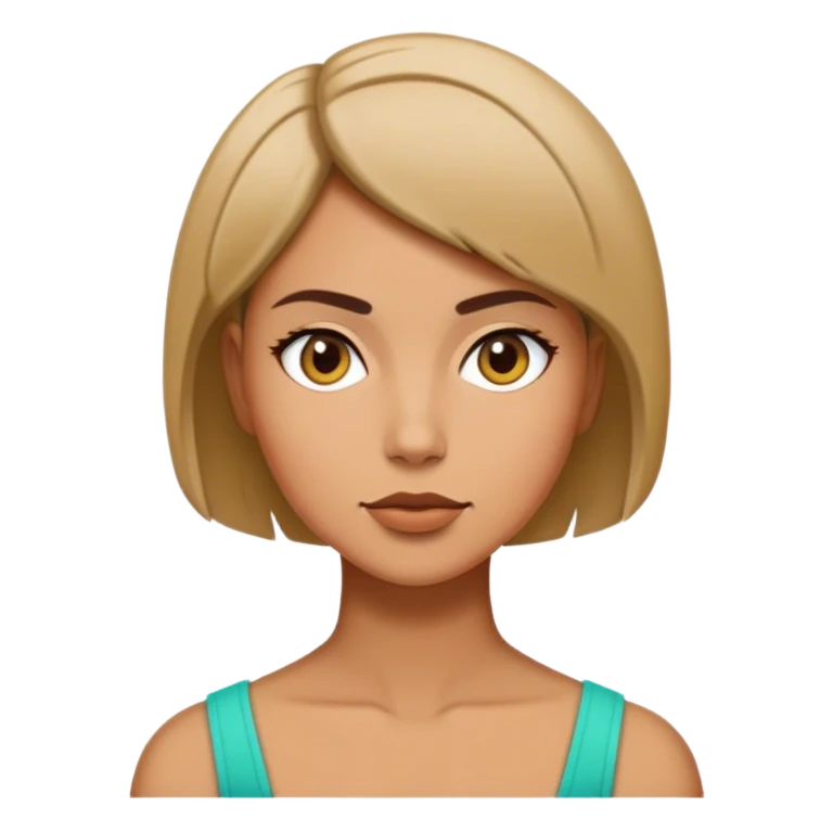 Mujer de tés trigueña con cabello corto de lado  emoji