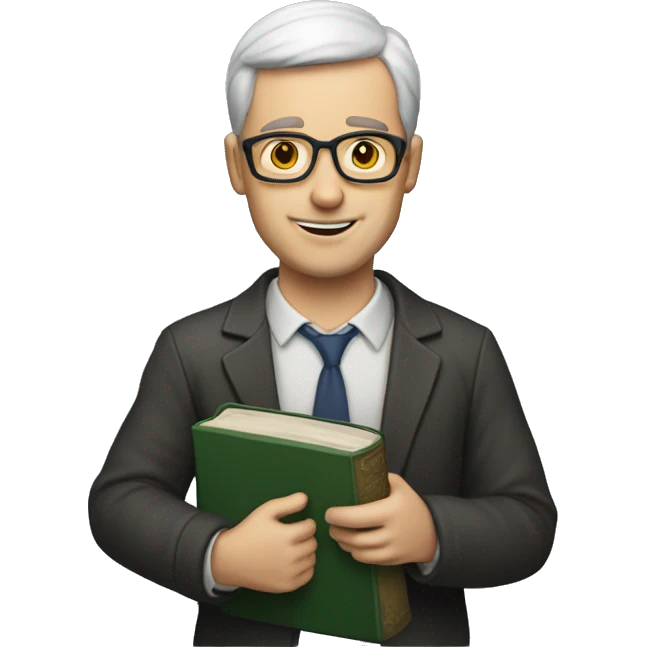 White skin male teacher with bible emoji