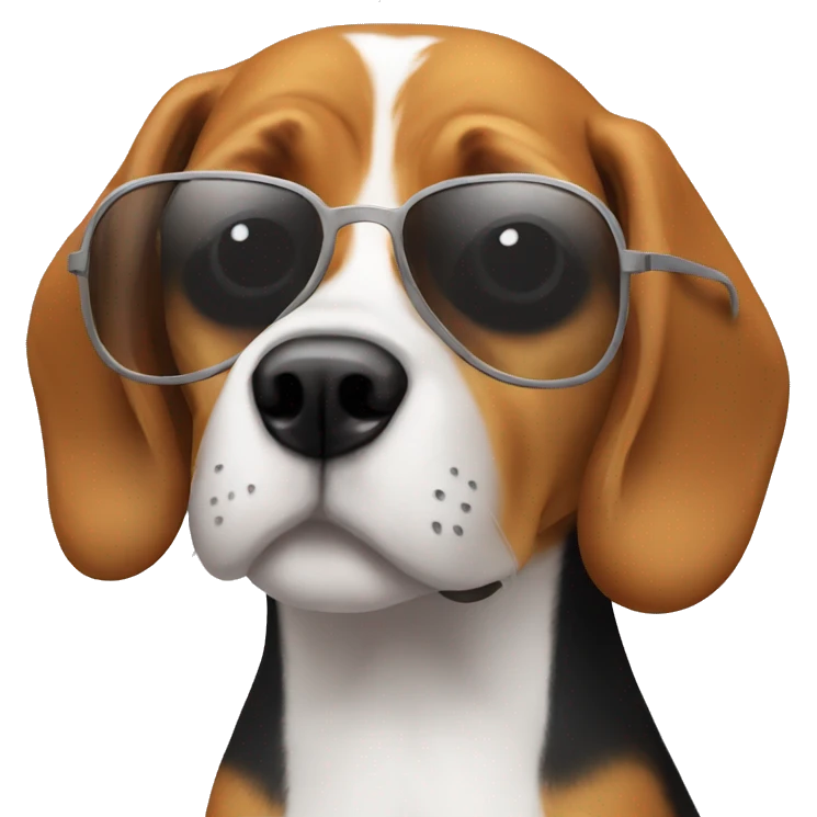 Beagle dog with sunglasses  emoji