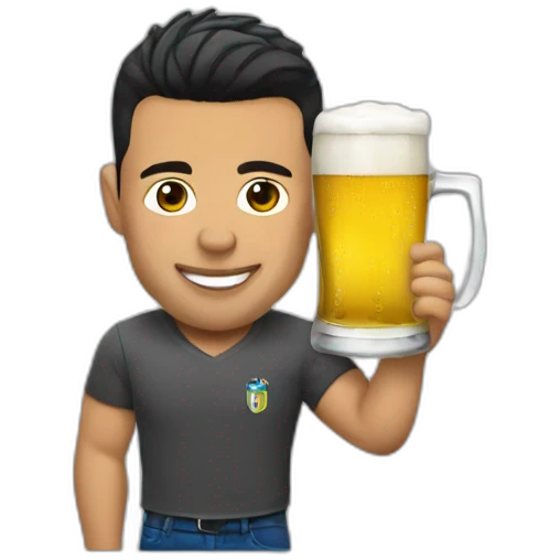 Ronaldo drinking-beer emoji