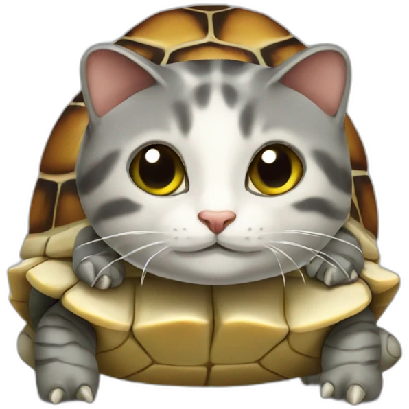 chat sur tortue emoji