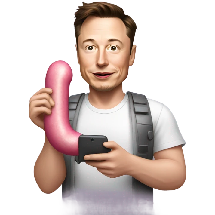 elon musk holding pink susage phone emoji