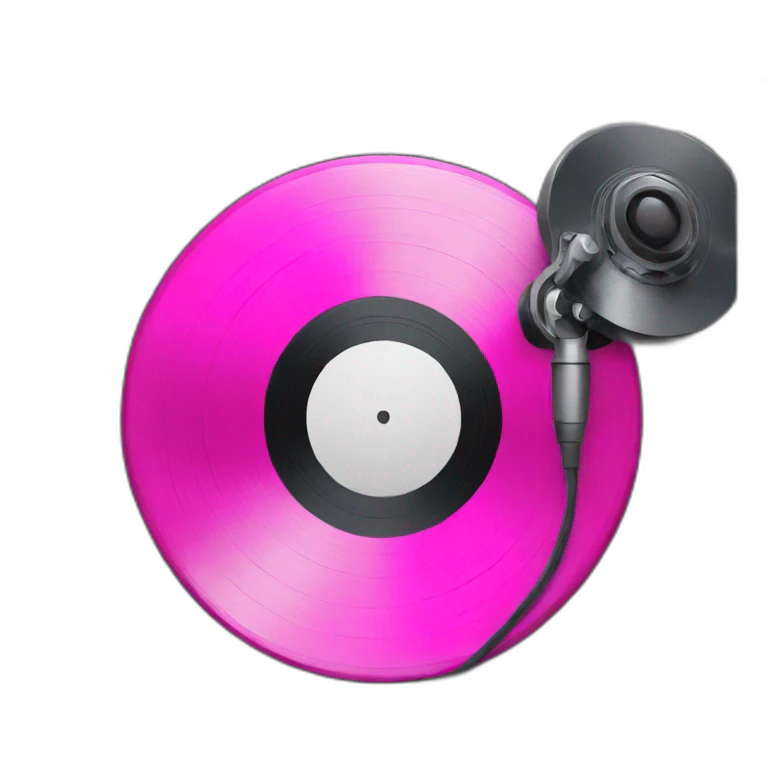 pink record in the player emoji