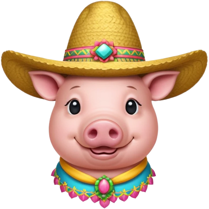 A Pig with a sesión emoji