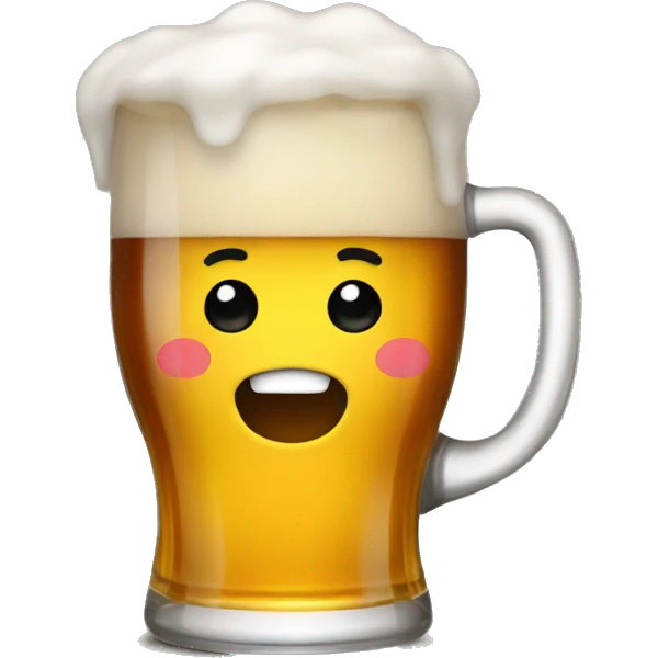 Happy beer drinking emoji