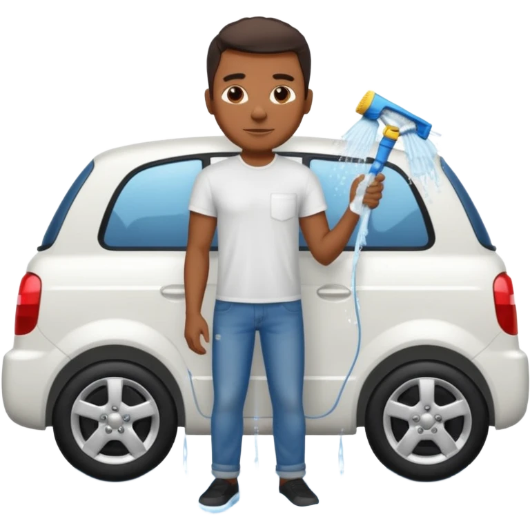 car washer black man with car  emoji