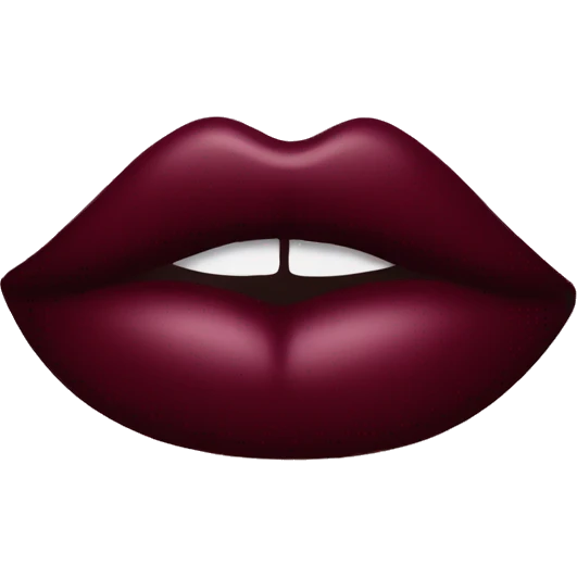 A burgundy-colored lipstick kiss mark. emoji