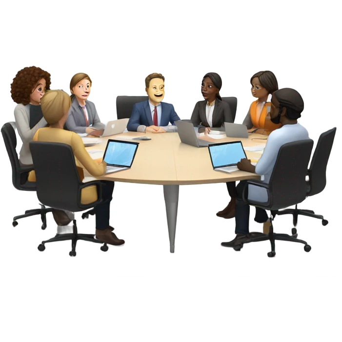 office meeting at a table emoji