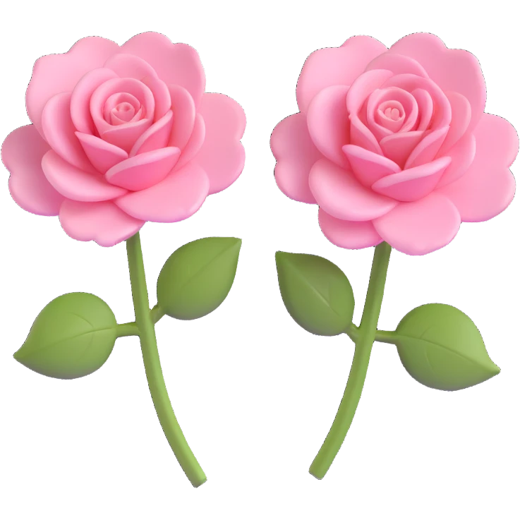 minimal 3D gothic rose earring, pink petal, simple and elegant emoji