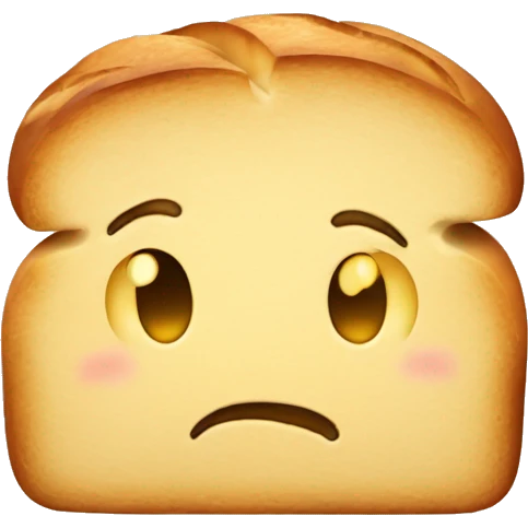 Ominous smiling bread loaf emoji