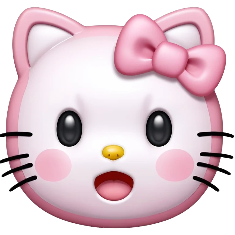 Hello kitty going :O but not in a shocked way in a Oh my god way. PNG emoji