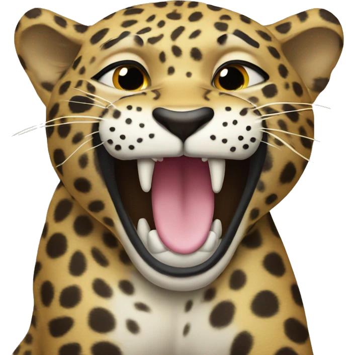 A leopard licking its paws emoji