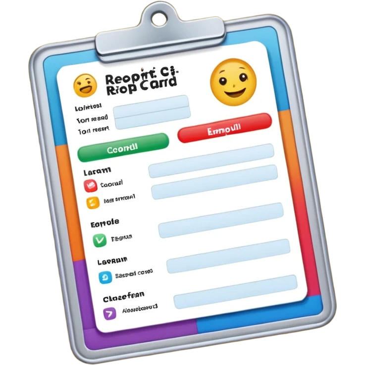 a report card generated with the help of AI emoji