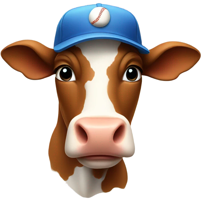 Cow with baseball cap emoji