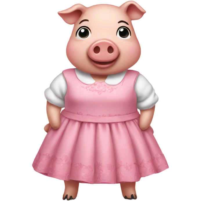 Pig with a dress emoji