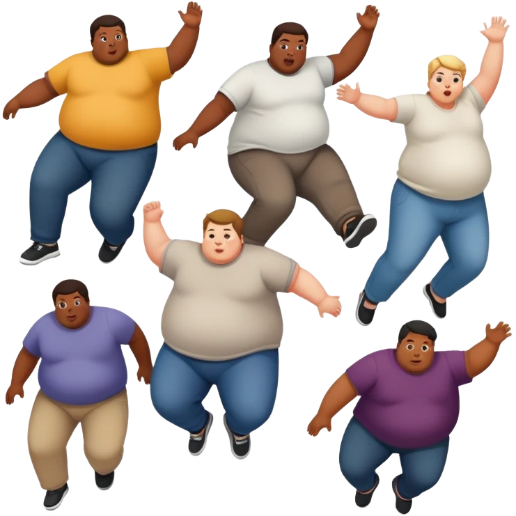 Fat people falling emoji