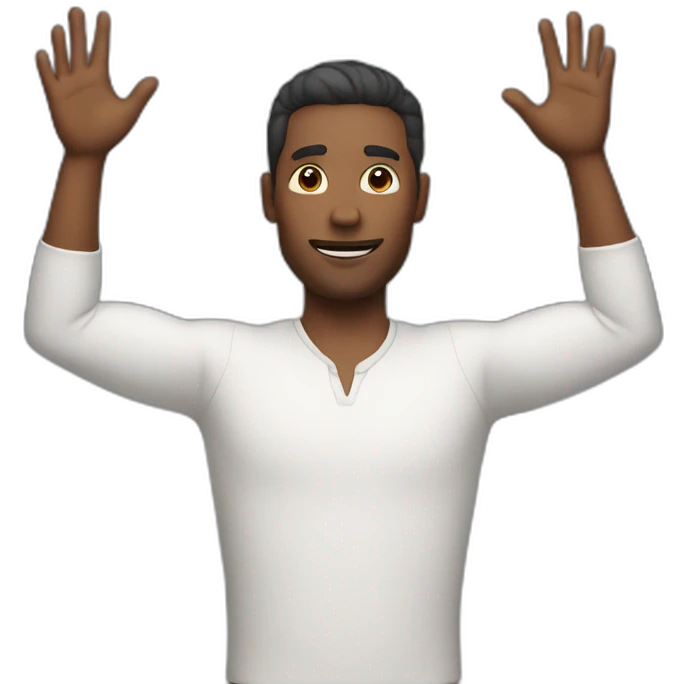 man with hands up emoji