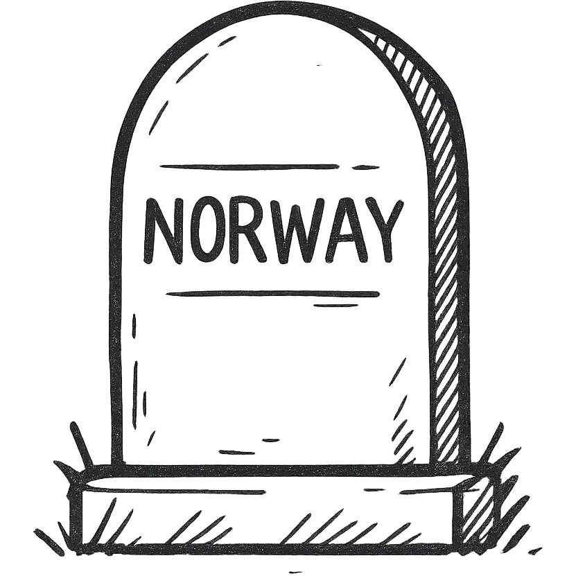 traditional Norway gravestone without cross emoji