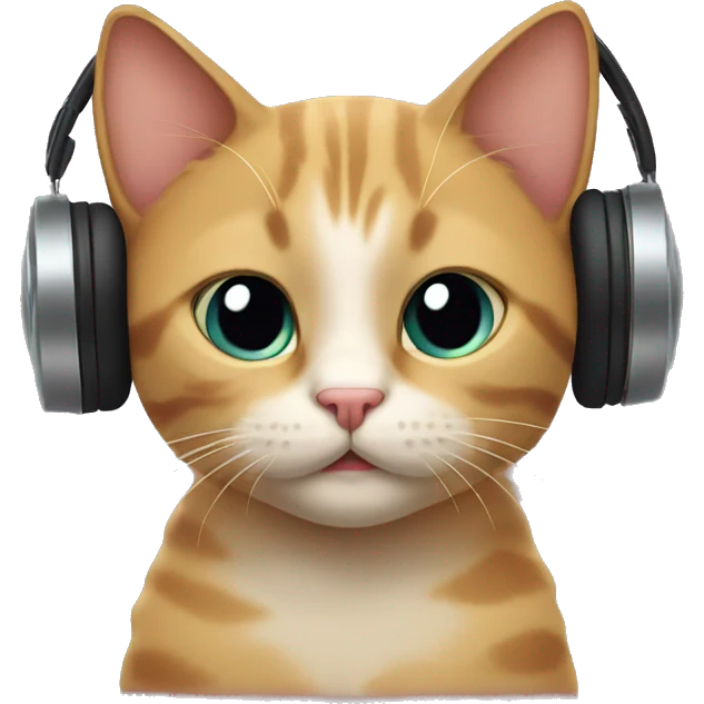 Cat with earbuds emoji