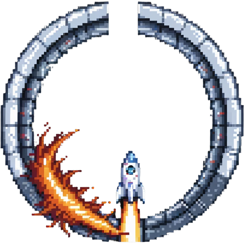 rocket entering a portal wormhole emoji