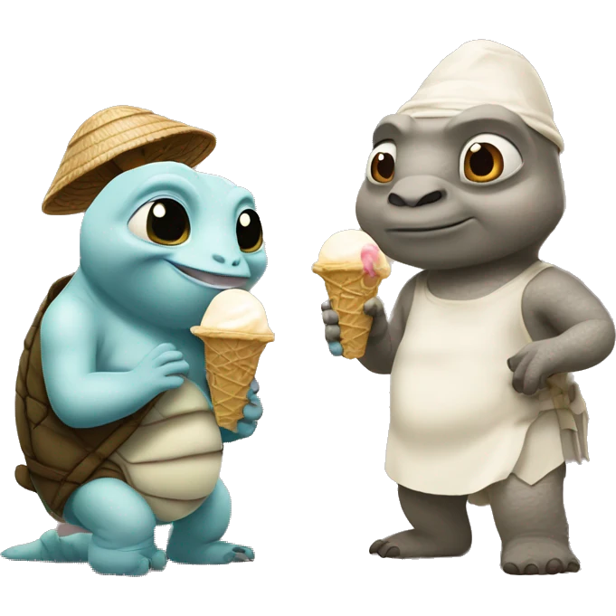 Master oogway and Kanye west eating ice cream  emoji