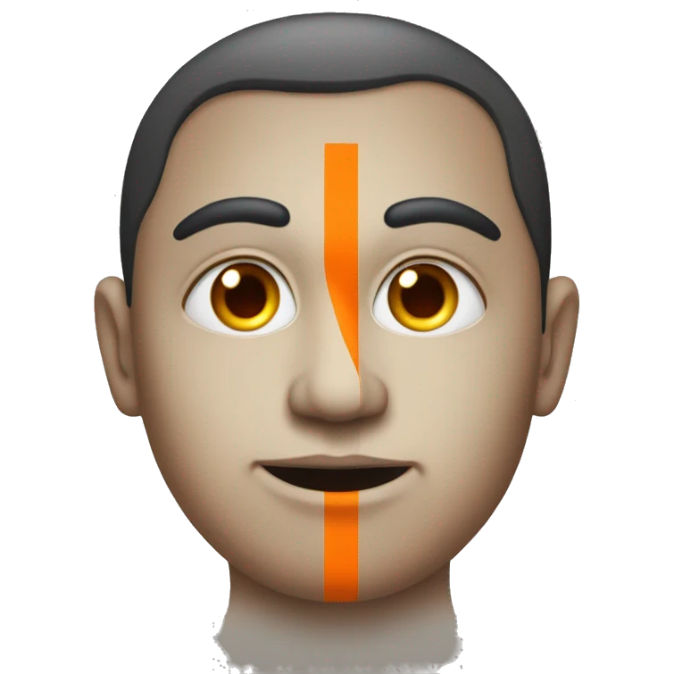 a neutral face with india flag in the background and with his third orange eye emoji