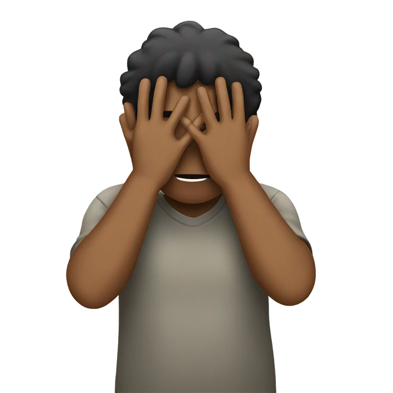 covers his face with his hands but peeks through his fingers emoji