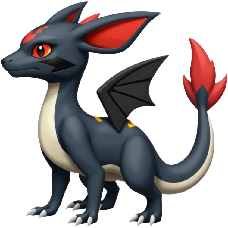 Salandit-Guilmon-Umbreon-Silvally-fusion (full body) emoji