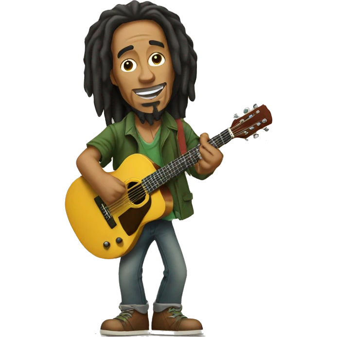 Bob marley with guitar emoji