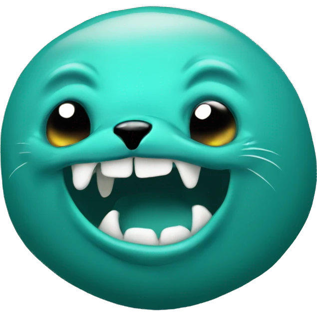 teal-coloured seal exploding head mindblown emoji