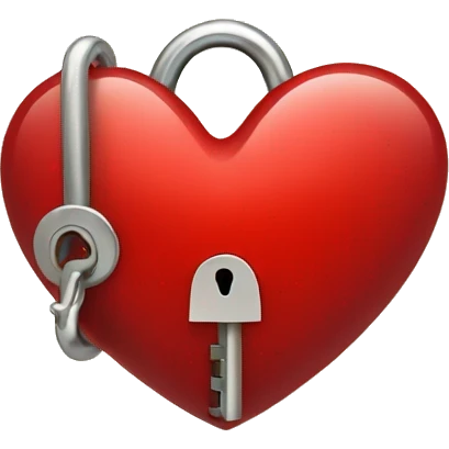 Red Heart with lock emoji