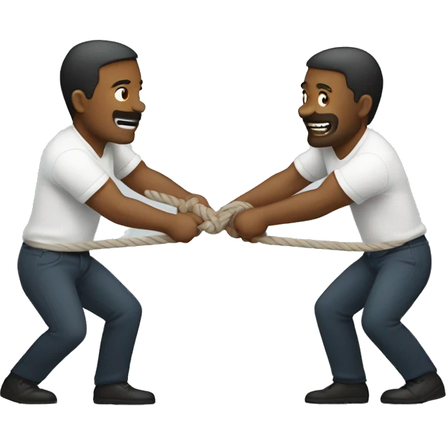 men playing tug of war
 emoji
