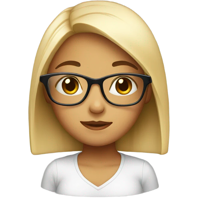 Cute girl with glass emoji