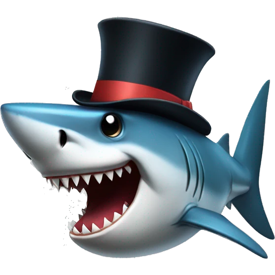 shark with tophat emoji