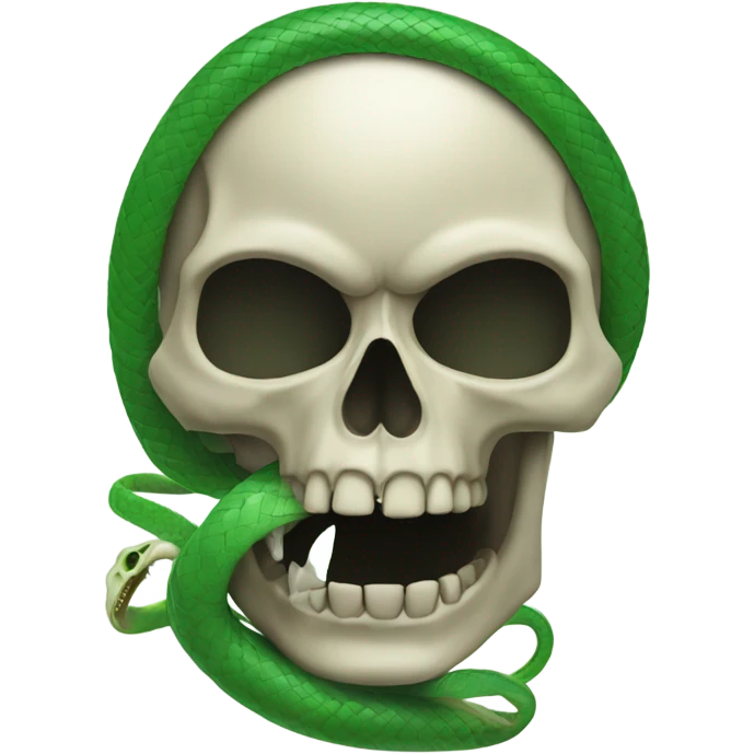 skull with open mouth green snake emoji