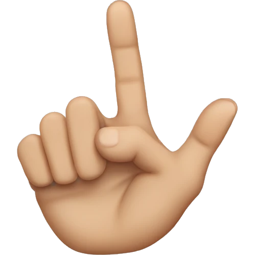 close the whole hand but open the ring and middle finger emoji