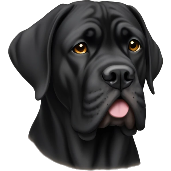Black English mastiff with tan on forehead emoji