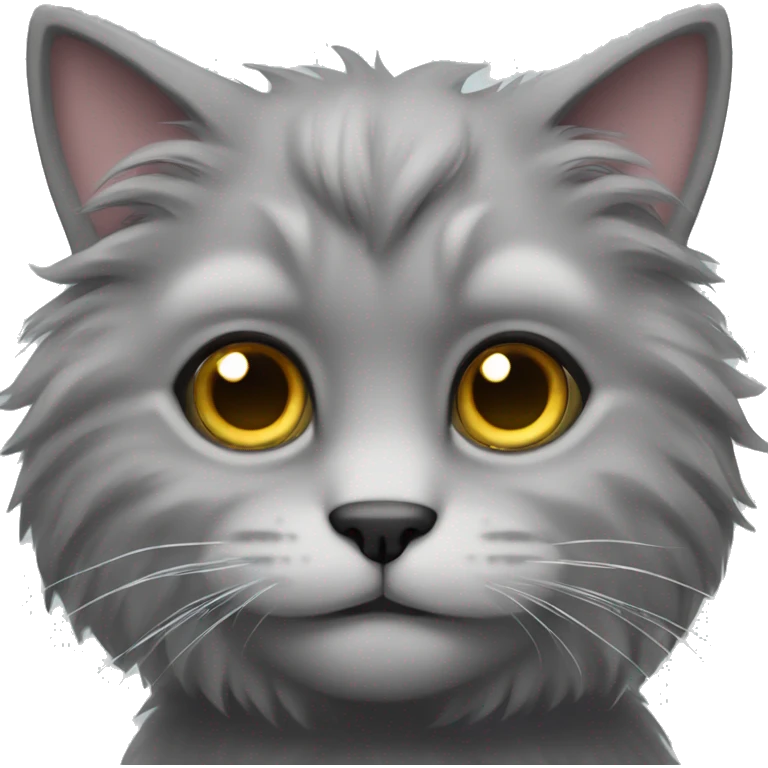 Grey marl fluffy cat emoji