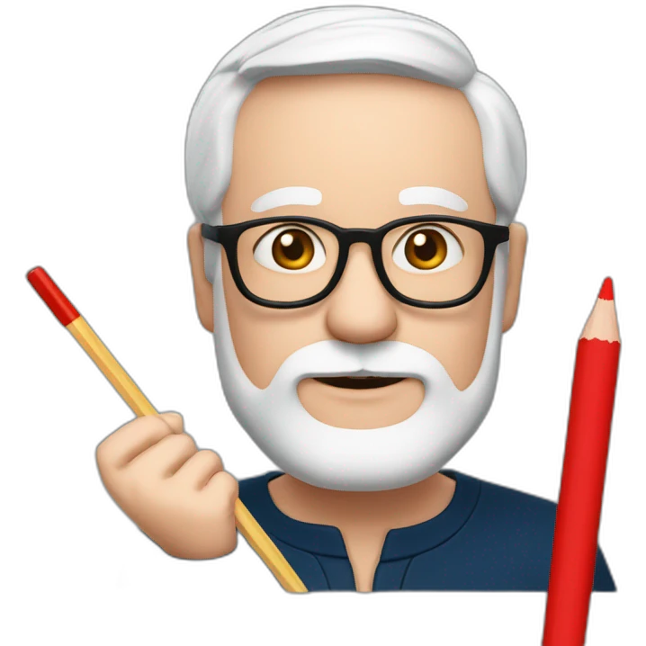 Frans Timmermans holding a red pencil emoji