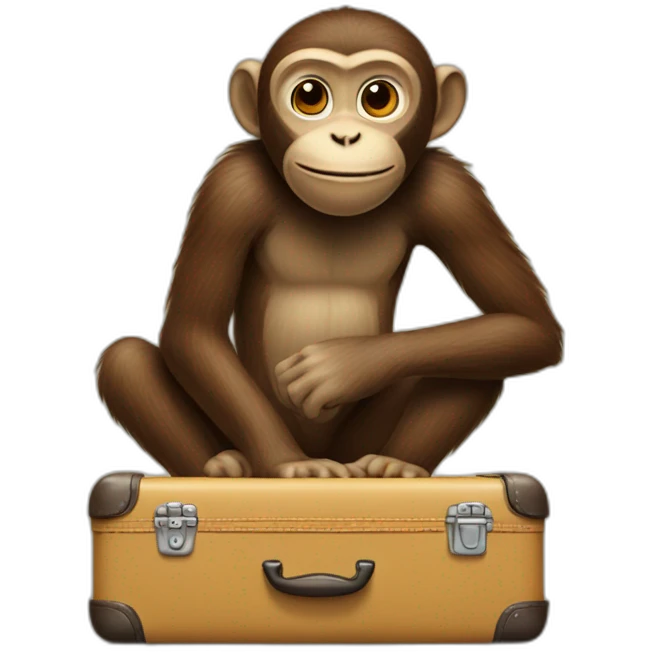Monkey packing a suitcase emoji