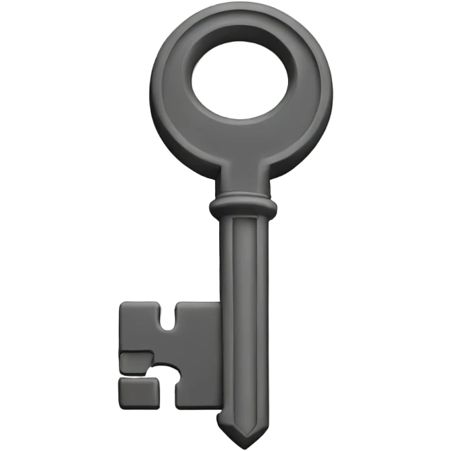 Key with white end emoji