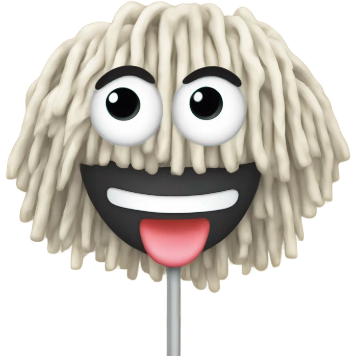 A mop with a face emoji