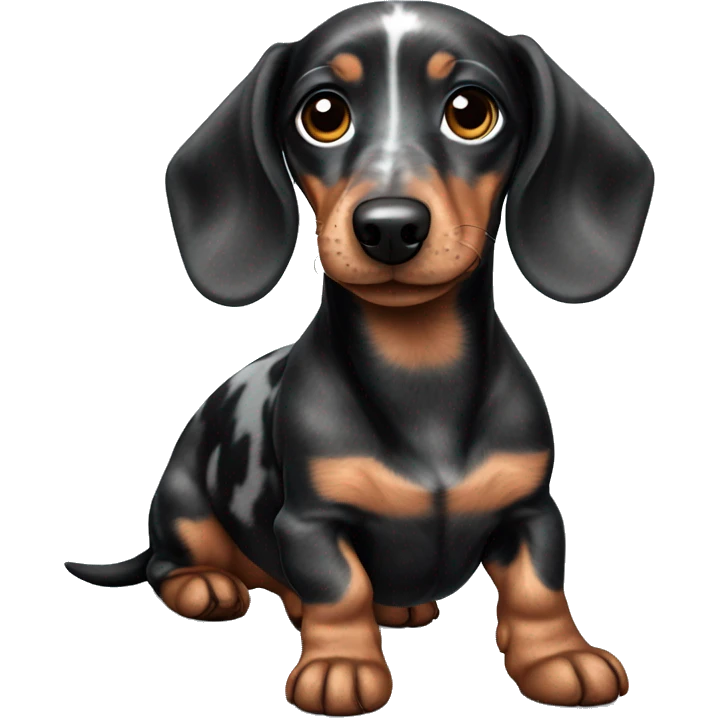 Black Merle mini dachshund  emoji